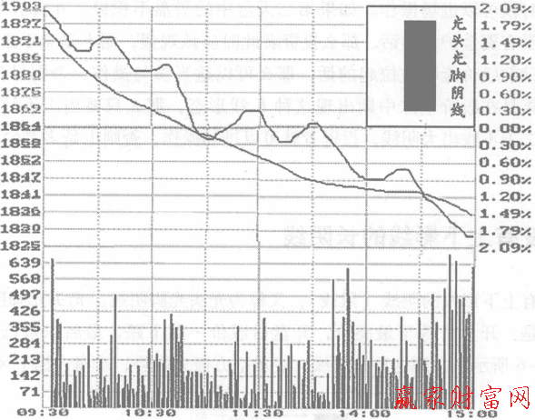 沒有上下影線的長陰線分時圖