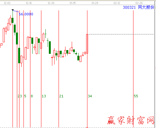 同大股份300321江恩費氏時間循環(huán)線圖