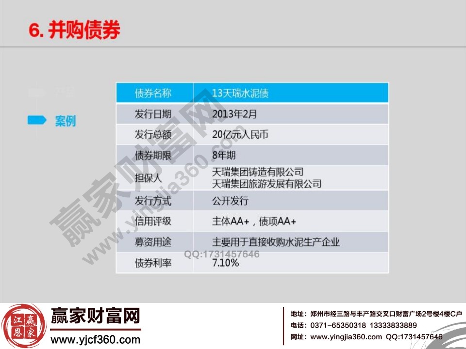 并購債券案例分析